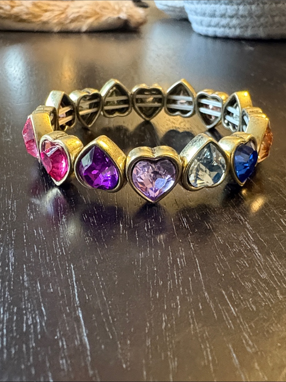 Multicolor Heart Crystal Stretch Bracelet - Women Jewelry